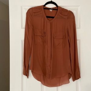 Aritzia blouse, 100% silk button up